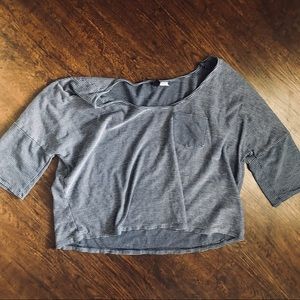 BDG Urban Outfitters Navy Blue striped crop tee